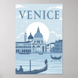 Poster Veneza Itália Vintage Familiar Viagem