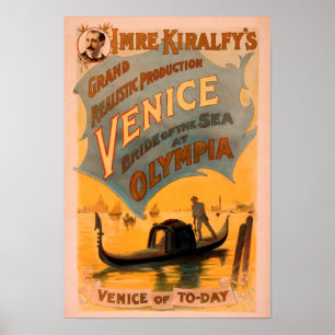 Póster Veneza, noiva do mar nas gôndola 2 da Olympia