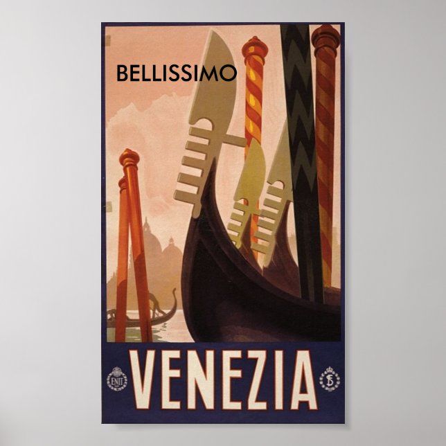 Poster Venezia Itália, BELLISSIMO (Frente)