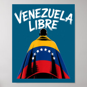 Poster Venezuela Livre 2026 Bandeira da Venezuela 