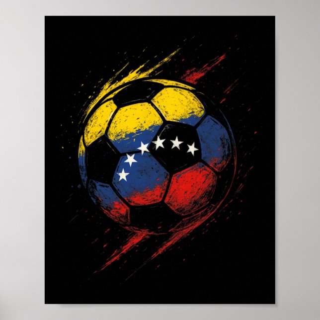 Poster Venezuelan Flag Soccer Ll - Footll Player Pride  (Frente)