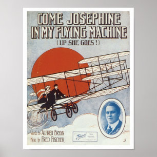 Poster Venha Josephine Na Minha Máquina Voadora Vintage
