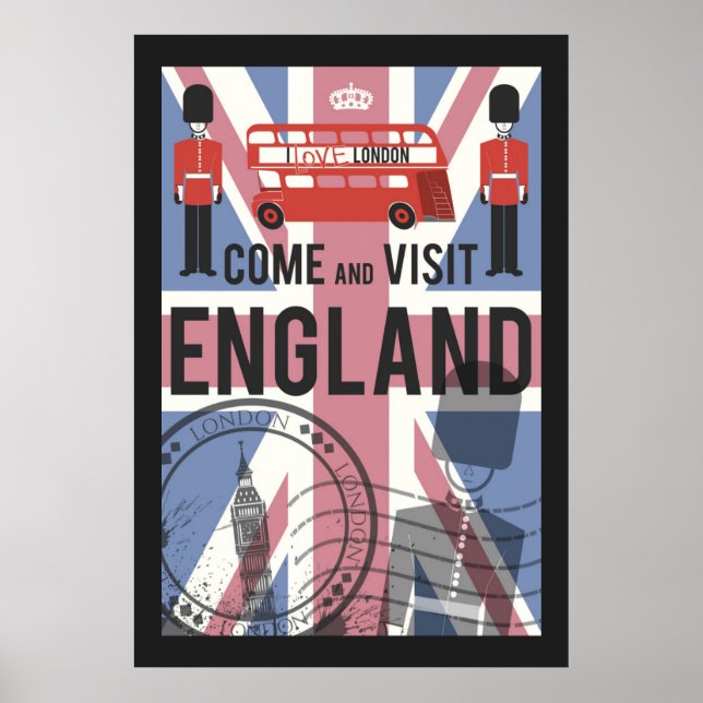 Poster Venha visitar a Inglaterra (Frente)
