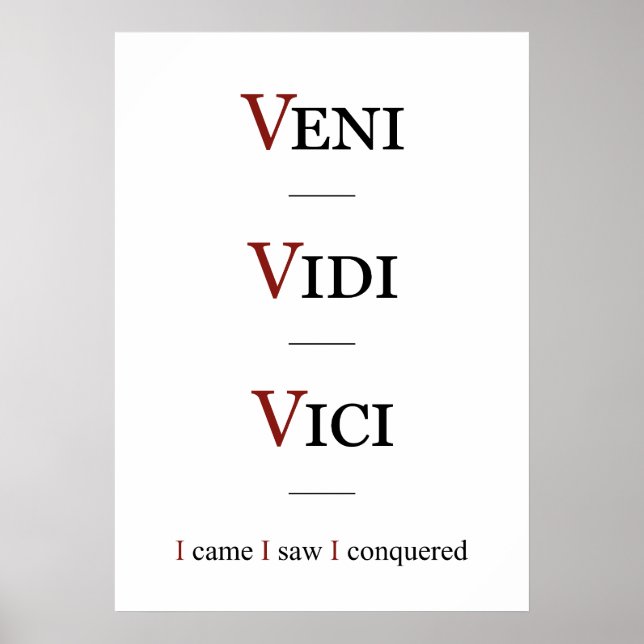Poster Veni, Vidi, Vici (Frente)