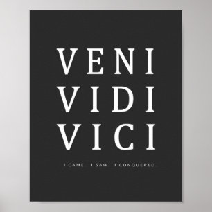 Poster Veni Vidi Vici Cotação Inspirativa