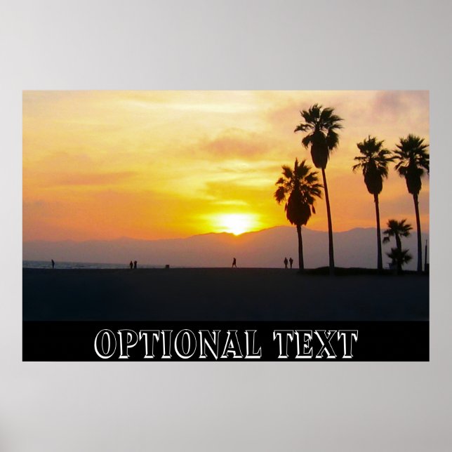 Poster Venice Beach California Sunset Souvenir (Frente)