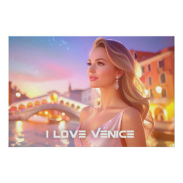 PÓSTER VENICE - EU AMO VENICE -