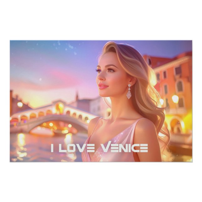 PÓSTER VENICE - EU AMO VENICE - (Frente)