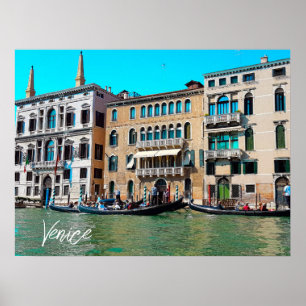 Poster Venice Grande Canal Gondola Canal Boats