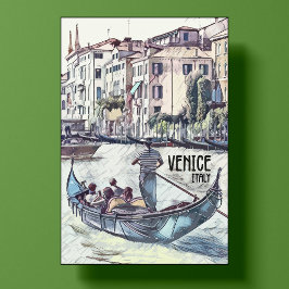 Poster Venice Itália Viagens vintage — Cartão-postal