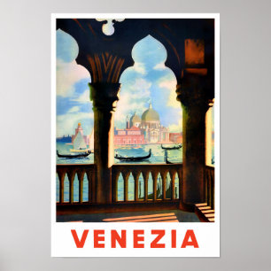 Poster Venice Italy vintage travel