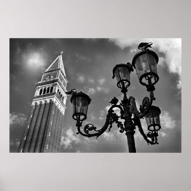 Póster Venice San Marco Tower e Street Light (Frente)