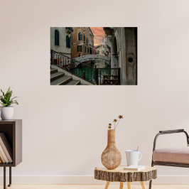 Poster Venice Sunset Canal & Bridge – Romantic