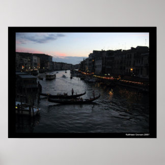 Póster Venice Sunset com Gondalas