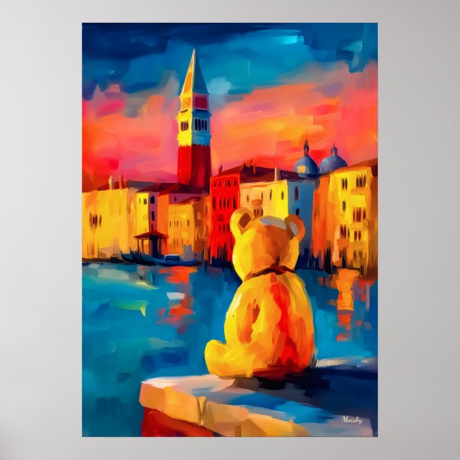 Poster Venice Teddy Fauvist Sunset Canal Print (Frente)