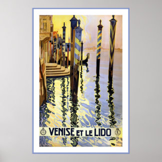 Póster Venise Et Le Lido Viagens vintage