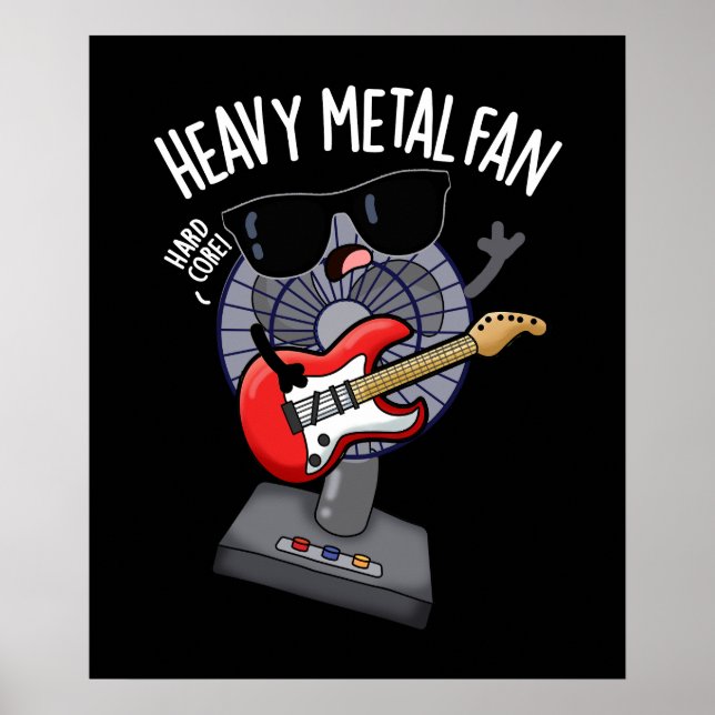 Poster Ventilador de Metal Pesado Música Engraçada Pun Es (Frente)