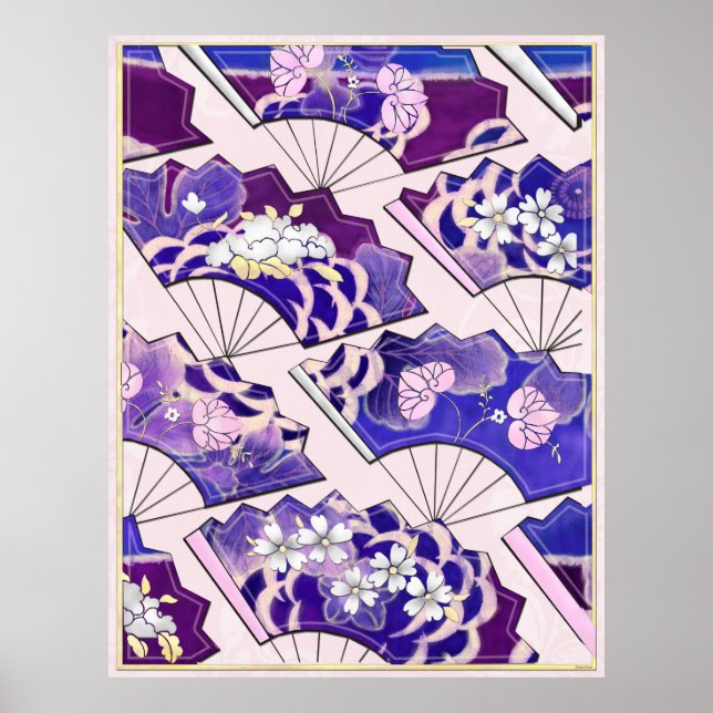 Poster Ventiladores Tradicionais Japoneses (Frente)