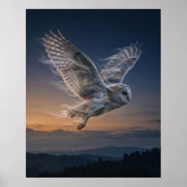 Poster Vento Coruja Crepúsculo Céu