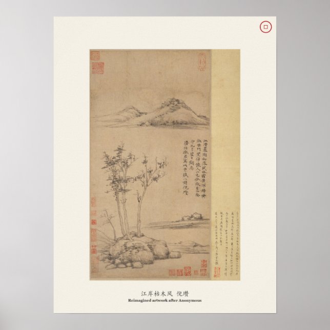 Poster Vento entre as Árvores na Margem do Rio (Frente)