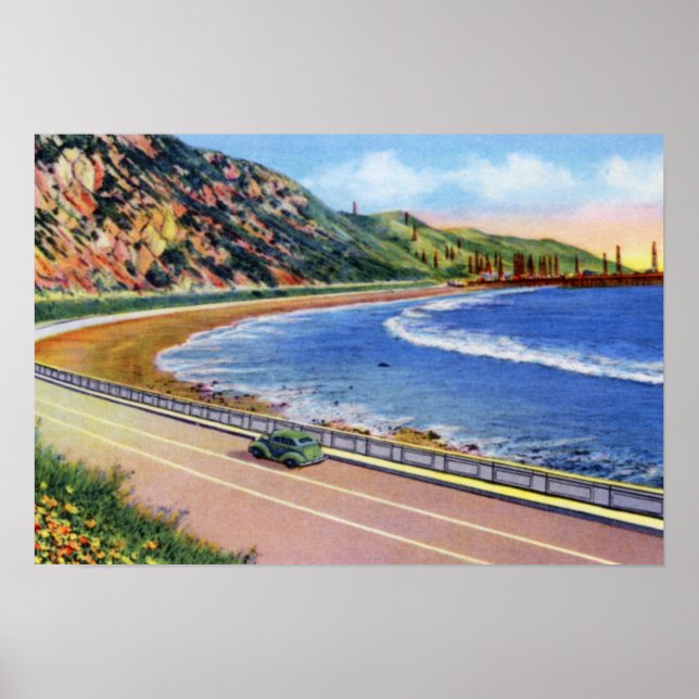 Poster Ventura California Oil Wells Off Shore (Frente)