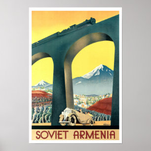 Poster Venture Art Deco Armênia - Viagem Turismo