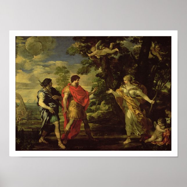 Póster Vênus aparentando a Aeneas como Caçadora, c.1635 ( (Frente)