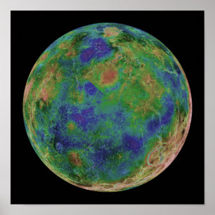 Póster Vênus centrado no Polo Sul