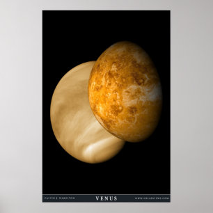 Poster Venus com iluminação visível e do radar