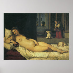 Póster Vênus de Urbino por Titian, Arte Renascentista