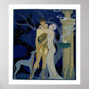 Poster Venus e Adonis (litho da cor)