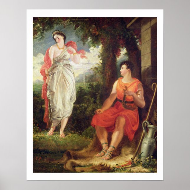 Poster Venus e Anchises, 1826 (óleo na canvas) (Frente)
