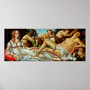 Poster Vênus e Marte de Bottichelli
