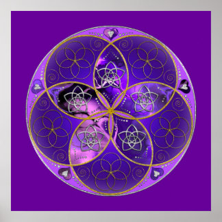 Poster Venus Flower of Love fineART rosa violeta
