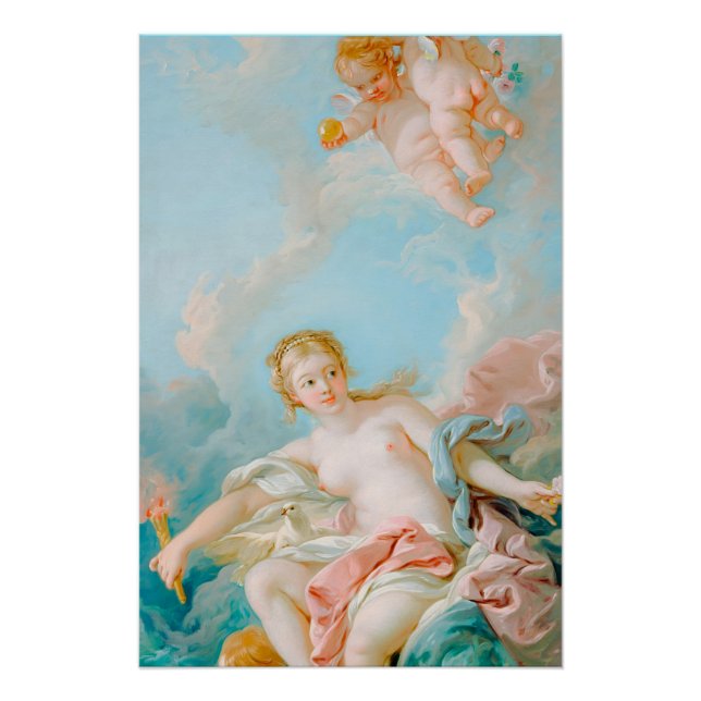 Póster Vênus nas ondas de François Boucher (Frente)