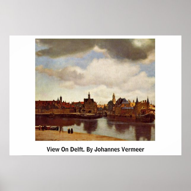Póster Ver No Delft. Por Johannes Vermeer (Frente)