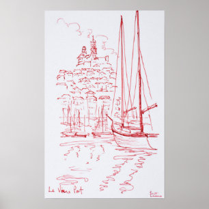 Póster Ver Notre-Dame de la Garde  Porto Antigo, Marselha