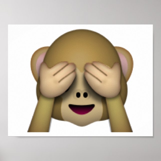 Poster Ver Sem Macaco Mau - Emoji (Frente)
