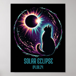 Poster Ver Totalidade abril 8 2024 Astronomia Cat Lover S