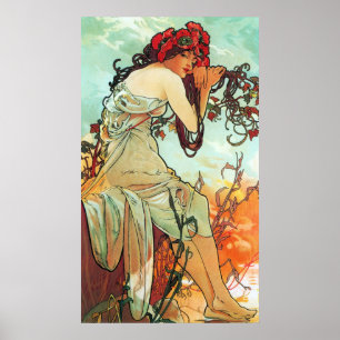 Poster Verão, as estações, Mucha