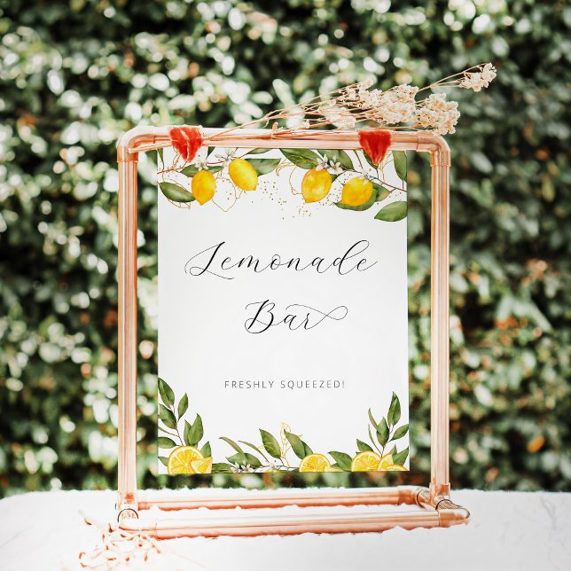 Poster Verão Brilhante Limão Chá de Noiva Bar de Limonada (Criador carregado)