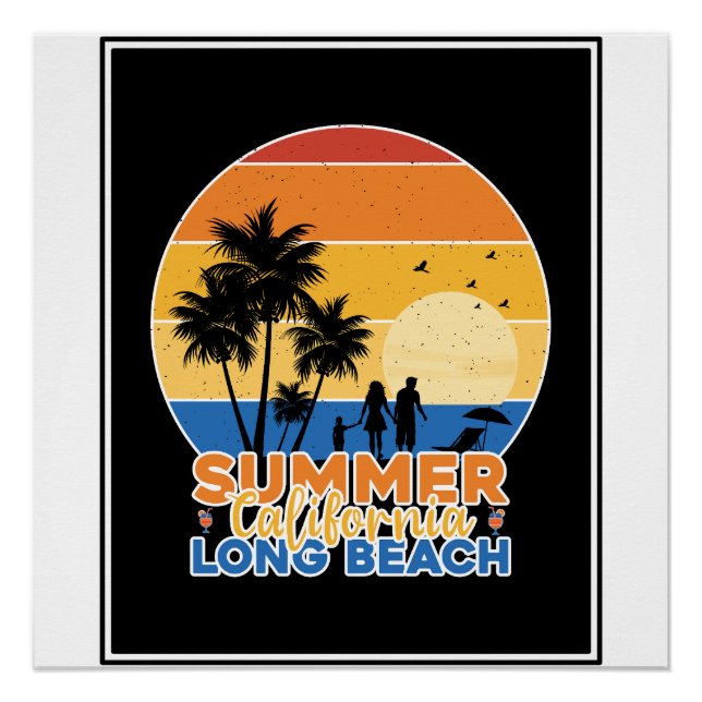 Póster Verão Califórnia Long Beach-66594 (Frente)