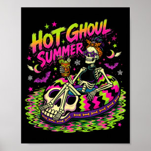 Poster Verão de ghoul quente esqueleto engraçado assustad