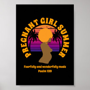 Poster VERÃO DE MENINA GRÁVIDA Texto Cristão Personalizad