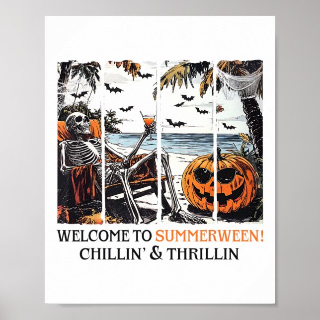 Poster Verão de Verão de Halloween no Skeleton Beach (Frente)