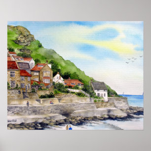 Poster Verão em Runswick Bay por Farida Greenfield