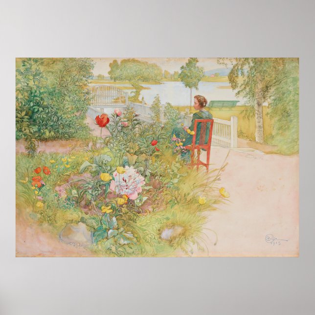 Poster Verão em Sundborn por Carl Larsson (Frente)