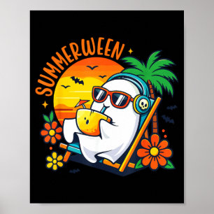 Poster Verão engraçado do fantasma do Halloween de Summer