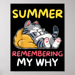 Poster Verão Lembrando Por Que Sono Gato Férias De Verão