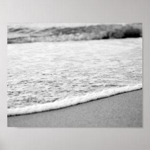 Póster Verão na praia preto e branco